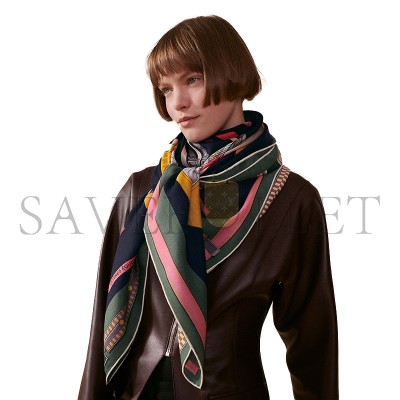 HERMES LETTRES EQUESTRES SHAWL 140 H244039S 04 (137*136cm)